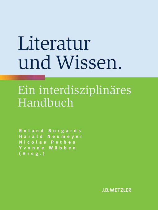 Title details for Literatur und Wissen by Roland Borgards - Available